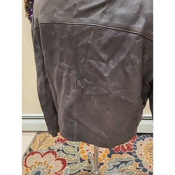 THE ORIGINAL LEATHER LINE NYC VINTAGE LEATHER JACKET SIZE 44 BROWN - Picture 9 of 12
